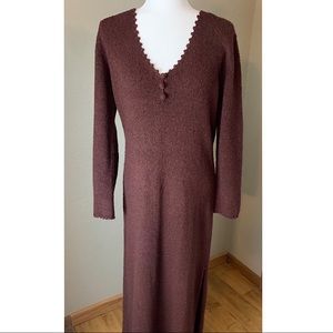 St. John Knits Vintage Brown Maxi Dress, Medium